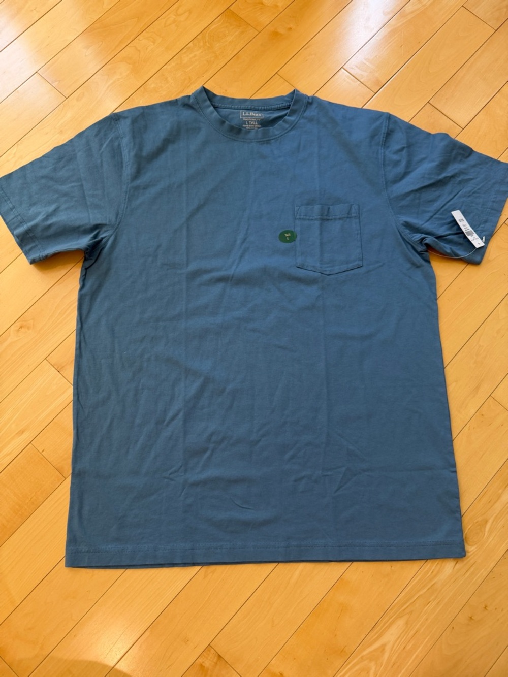 L.L. Bean Men's Cotton Pocket T-Shirt in Slate Blue Large Tall NWT